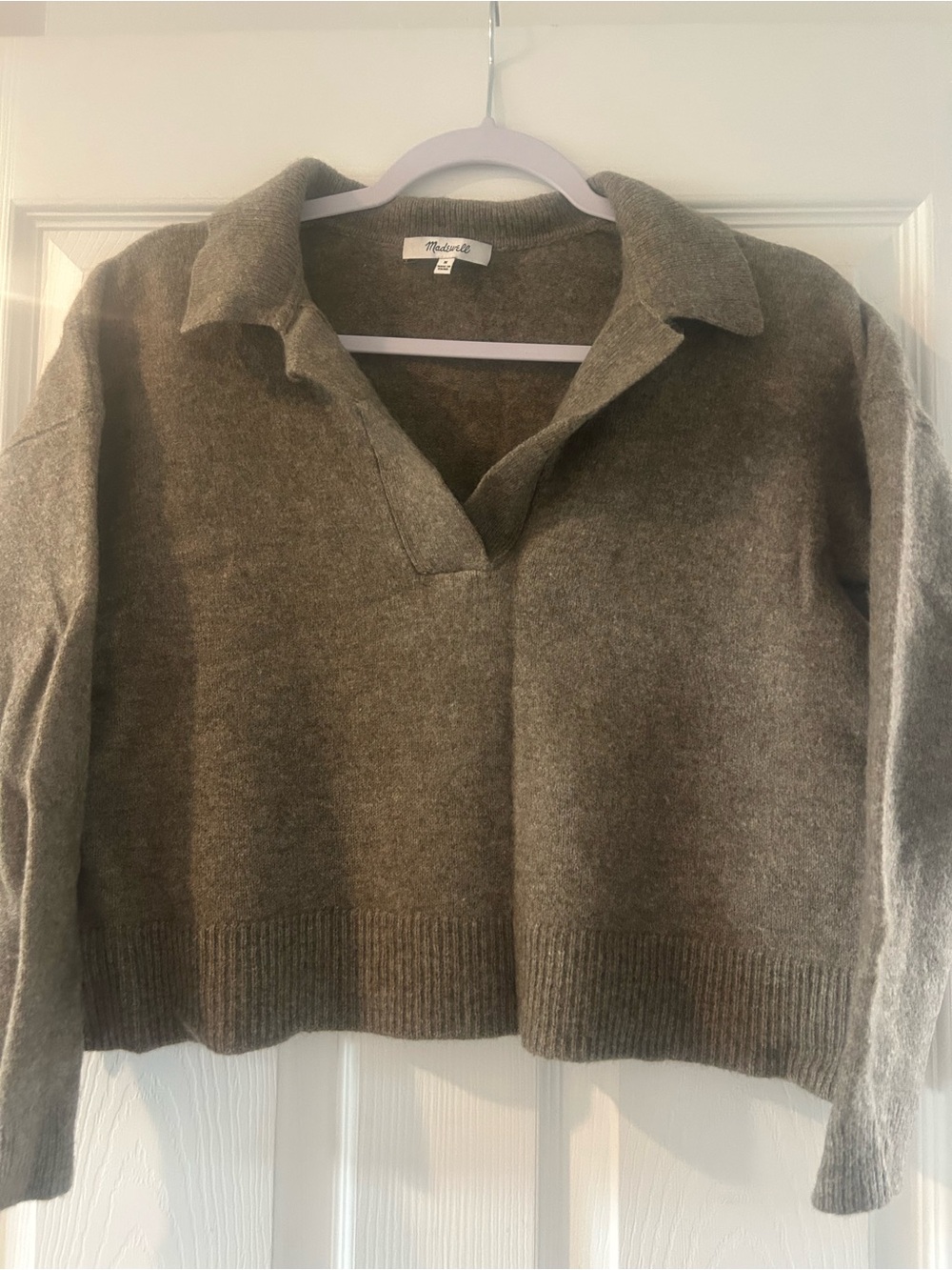 Madewell Davie Collared V‑Neck Pullover Sweater